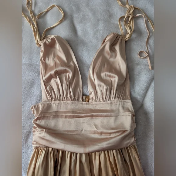 3/$30 Bnwt Gold Rushed Mini Mini Dress - Picture 9 of 13